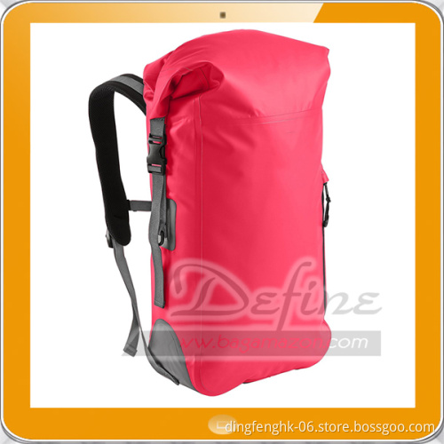 custom logo Red Waterproof Backpack with Adjustable Straps